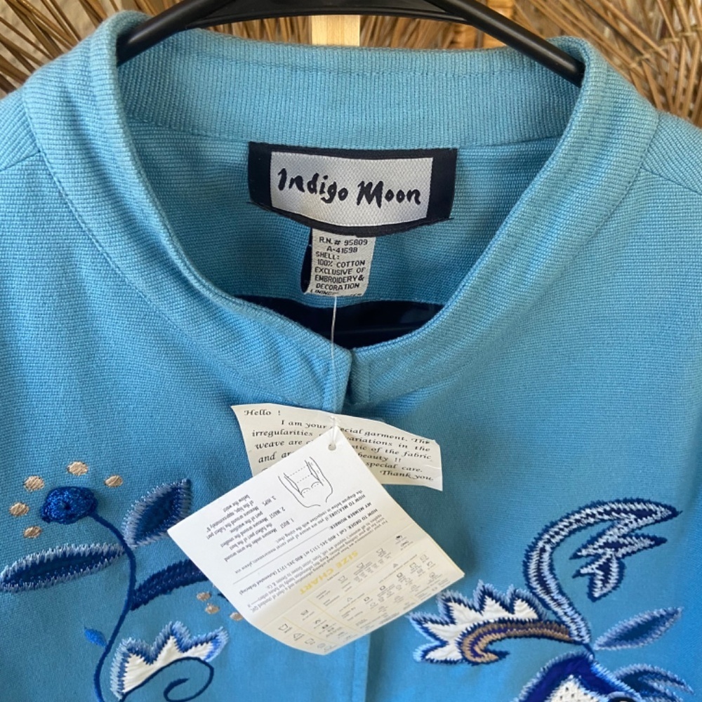 Vintage Indigo Moon Embroidered Jacket - Picture 4 of 7